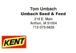 Umbach Seed and Feed Patron of the Anthon web pages
